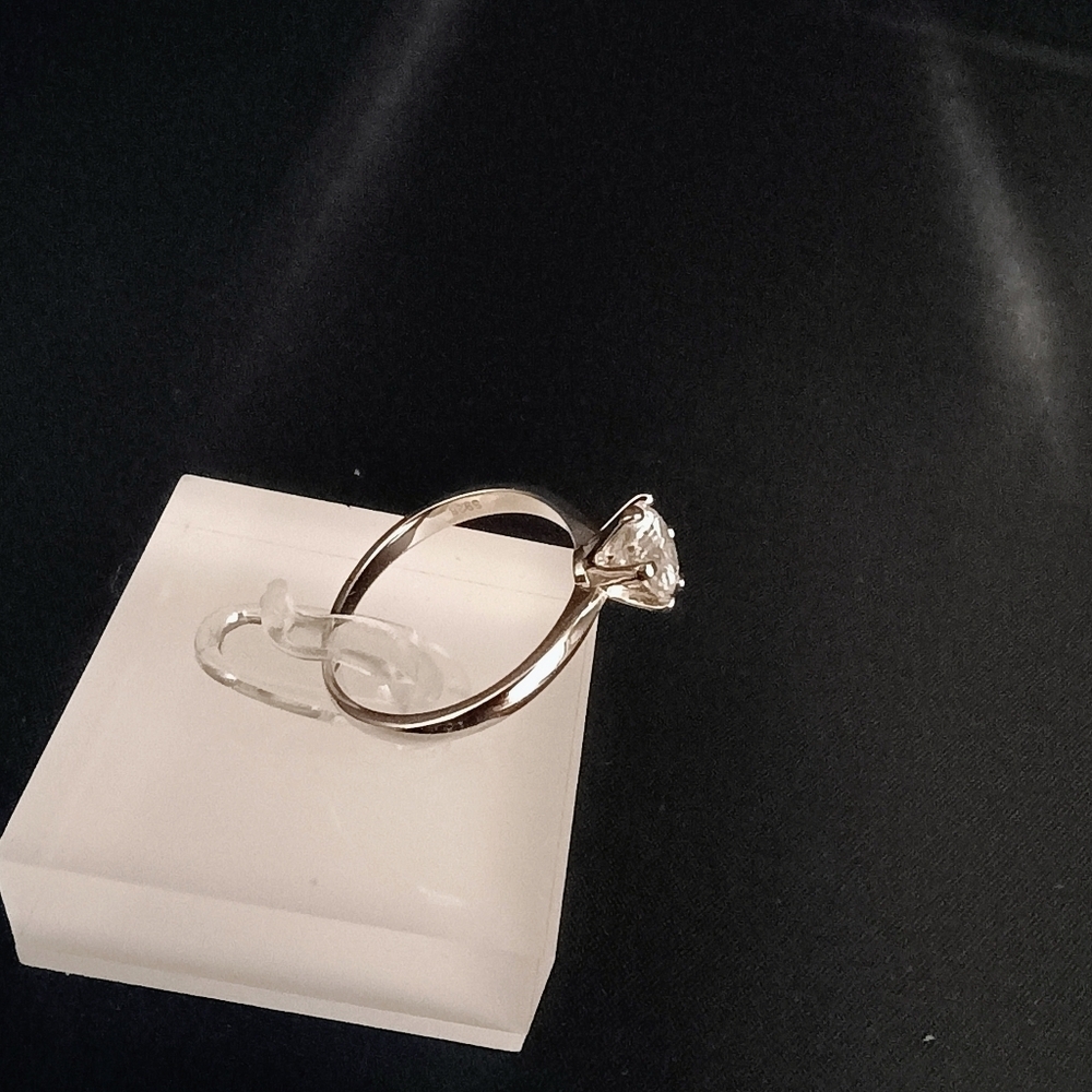Moissanite Solitaire Engagement Ring Silver Band Size 6 With GRA Certification - Picture 3 of 11